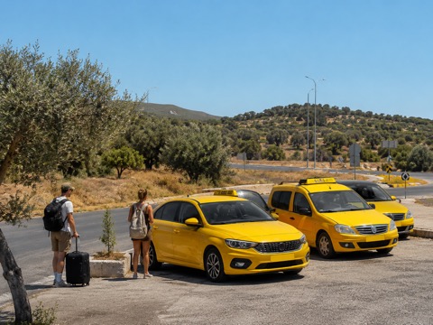Local taxi rank at the junction