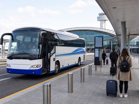 Southbound coach boarding point