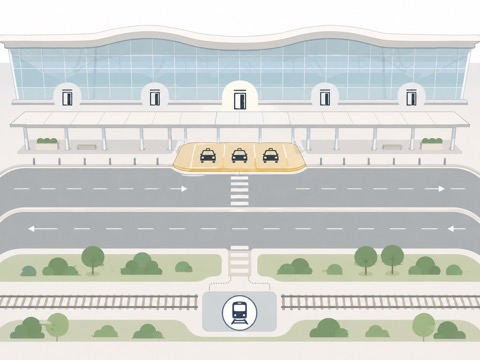 Map placeholder — official taxi rank vs terminal exit